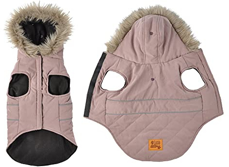 Hunde Winterjacke Hundemantel Kapuze Hundebekleidung Hundejacke Mantel Jacken (Rosa, L)
