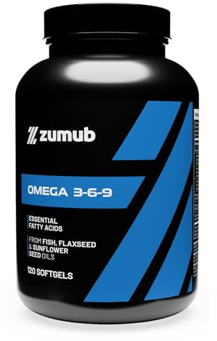 Zumub Omega 3-6-9, 120 Cápsulas Blandas de Aceite de Pescado, 120 dosis | Linaza y Girasol, Ricas en Vitamina E y Aceites Grasos, Complemento Alimenticio para el Bienestar