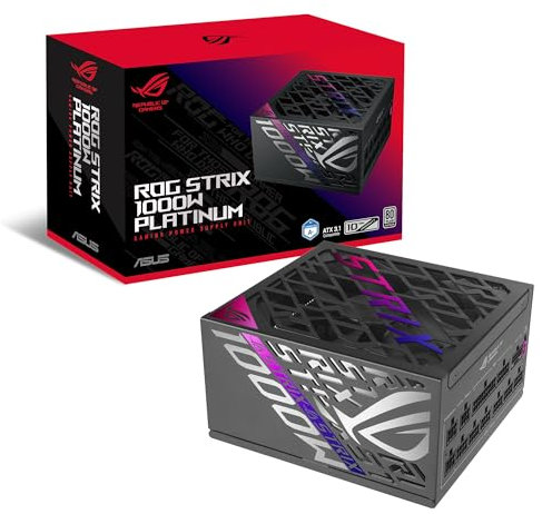 ASUS ROG Strix 1000W Platinum (Fully Modular Power Supply, 80 Plus Platinum Certified, ATX 3.1, PCIe 5.1, Cybenetics Lambda A+, GaN MOSFET, GPU-First, IVS, 10-Year Warranty)