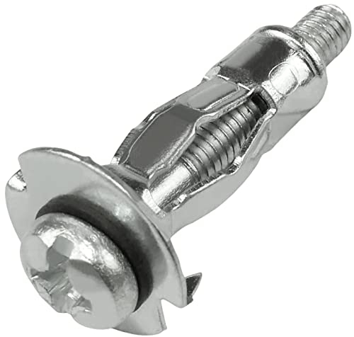 AERZETIX - C57871 - Set di 10 tasselli di espansione Ø8x21mm per cartongesso corpo cavo in metallo - con vite M4 - fissaggio in cartongesso - colore argento