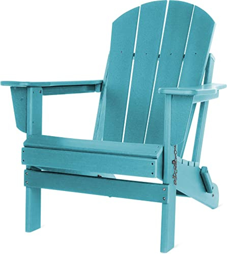 normani Original Adirondack Muskoka Stuhl - Klappbarer Gartenstuhl in Holzoptik - Gemütlicher Gartensessel aus stabilem, recyceltem und langlebigem HDPE - 150 Kg Traglast Türkis 91 cm x 75 cm x 83 cm