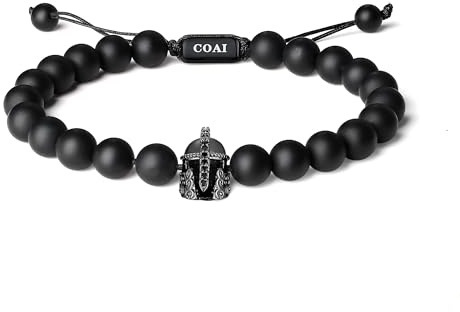 COAI Bracelet Onyx Mat Heaume Casque Cordon Ajustable Homme