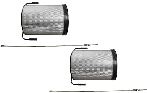 vhbw 2x Feinstaub-Filterpatrone kompatibel mit HBM 200, 300 Absauganlage für Holzbearbeitungsmaschine - Mit Reinigungsbürste