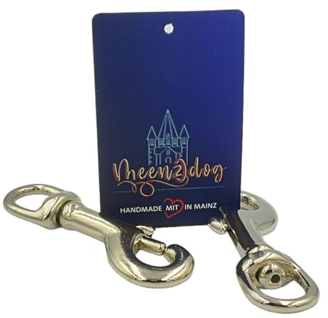 Meenzdog-verstellbare Hundeleine - Handmade in Germany-besonders geeignet für mittelgroße bis sehr große Hunde-Extrem stabil-Umhängeleine und Doppelleine 3fach verstellbar - Marineblau (3m)