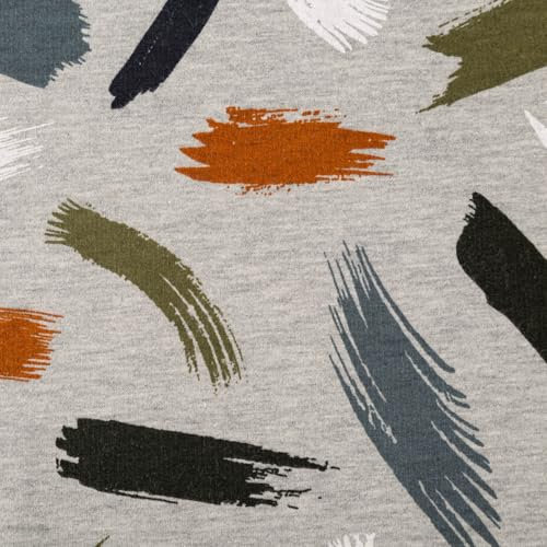 SCHÖNER LEBEN. Sweatstoff Meterware Soft Sweat Melange Pinselstriche hellgrau1,48m Br