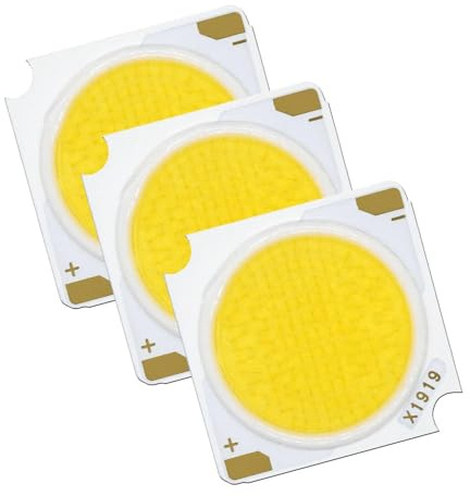 LIGHBIB LED COB CRI≥90 High Lumen LED Diode Bridgelux Chip 10W 20W 30W 40W 19 * 19mm LED Strahler Downlight Reparatur Teile,Warmweiß 3000 K,20W 600mA 3St