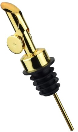Tong Li Olive Oil Dispenser Spout, 304 Stainless Steel, Automatic Opening and Closing, Leak-Proof,（golden 1 piece）