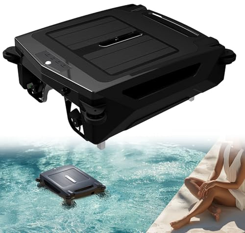 Robot nettoyeur de piscine solaire, écumeur de piscine sans fil pour piscines, robot de nettoyage automatique de piscine avec double charge à énergie solaire, prise en charge de l'application