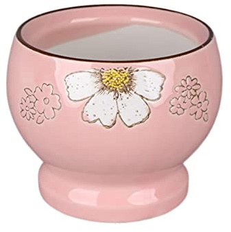 ZBORAVPIX Pestle and Mortar Set, Ceramic Mortar And Pestle Set Chrysanthemum Pattern Multicolor 4.3 Inch Spice Herb Grinder(Pink)