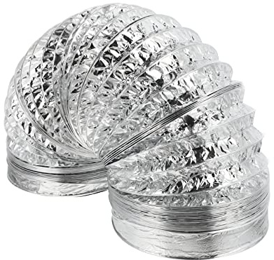 Veemoon Aluminum Foil Tube Flexible Duct Hose Telescopic Kitchen Vent Hose for Dryer Pipe Use As Kitchen Accessory
