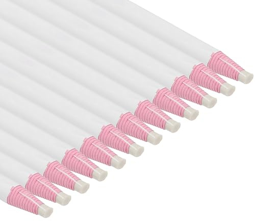 PATIKIL Peel-Off China Markers, 48 Pack Grease Wax Pencils Wood for Glass Garments Drawing Film Paper Vinyl Metal, White