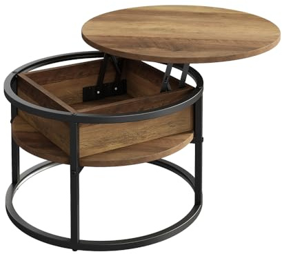 Vicco Couchtisch Marlo, Holz, 57 x 57 cm | mit klappbarer Tischplatte zur flexiblen Nutzung im Wohnbereich