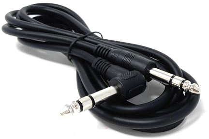 DRUT TRS Right-Angled Guitar Cable, 6.35mm (1/4) | Stereo Jack Instrument Lead for Electric Guitar, Bass, Keyboard, Amp, Mixer, Heavy-Duty Audio Cord, 2m