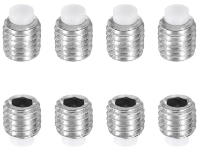 sourcing map Lot de 8 vis sans tête M8 x 8 mm avec pointe en nylon et acier inoxydable 304 pour réparation de meubles, machines et équipements industriels