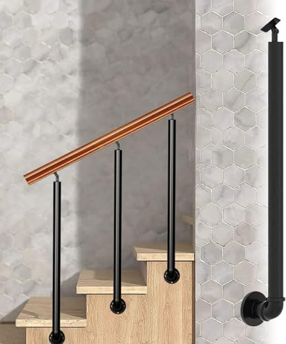Verstellbares Metall-Treppengeländer aus Eisen für Innen- und Außentreppen, Sicherheits-Haltegriff mit Beschlägen, 70 cm, Hauseingang für sicheren Zugang