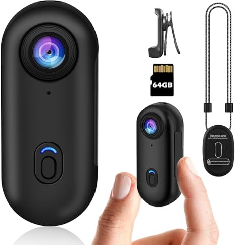 bayehngs Caméra d'action 1080p, petite caméra portable pour le corps, enregistrement POV mains libres pour vélo, moto, voyage, aventures en plein air