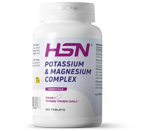 HSN Kalium & Magnesium Complex (250/500 mg pro Tagesdosis) | 120 Tabletten | Hoch bioverfügbare Formen von Kalium- und Magnesiumcitrat | Non-GMO, Vegan, Glutenfrei