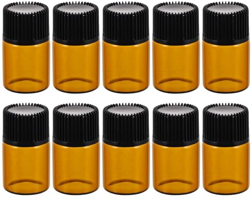 SMASOLO 50 Flaconi Erogatori in Vetro Ambrato da 2 Ml Tappo Incorporato, Bottiglie per Campioni di Oli Essenziali, Tenuta Stagna, Riutilizzabili e per Viaggi e Conservazione Cosmetici