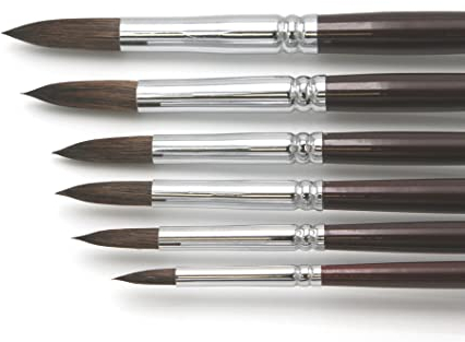 Paintersisters® Künstler Pinselset 2 für Acryl & Ölfarbe, 6 hochwertige Pinsel aus Naturhaar Größen 2-18, runde Spitzen Premium Set 2