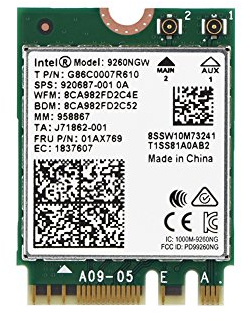 fosa 1730Mbps Intel 9260NGW NGFF Wireless Wifi Card, High Speed 2.4G + 5G Dual-Band 802.11ac WiFi Bluetooth 5.0 Module Wireless Card, Support Linux/Chrome/Windows 10 Operate System