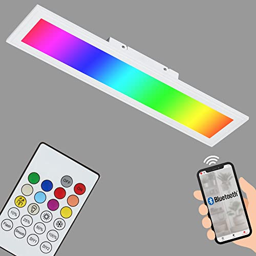 Briloner Leuchten LED Deckenleuchte-Panel, Einbauleuchte, 18W, dimmbar, Farbtemperatursteuerung, App-Steuerung, Bluetooth, rechteckig, weiß, 59.5 cm