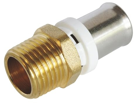 SOMATHERM FOR YOU - Raccordo diritto maschio della piegatura del tubo multistrato Ø16 - Maschio 12/17 (3/8 '') Per collegare un tubo multistrato di diametro Ø16
