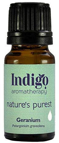 Indigo Herbs Geranium Essential Oil 10ml (Steam Distilled) | for Skin, Hair, Bath, Diffuser, Candle Making, Oil Blends | 100% Pure | Vegan