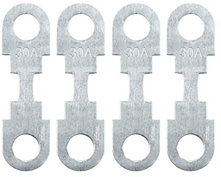 sourcing map 4pcs 30a fusible plano tira metal tono plateado para auto automotriz dc 32 v universal