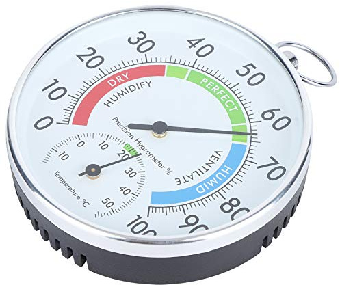 Thermometer Hygrometer innen, Temperatur- und Feuchtigkeitsmessgerät aus Aluminiumlegierung für eine zuverlässige und komfortable Kontrolle der Raumtemperatur (3,9 x 3,9 x 1,0 Zoll)