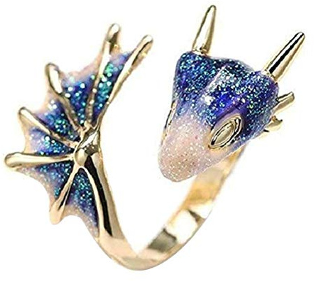 Anillo de dragón de topacio, ajustable, vintage, anillo de pulgar gótico, anillo abierto, latón chapado en oro, regalo único para mujeres y hombres