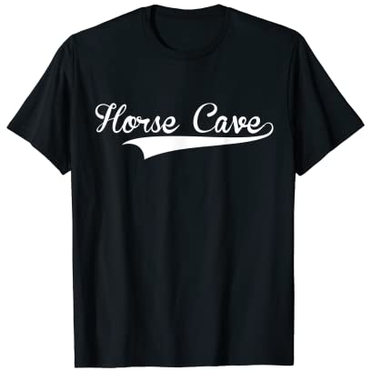 HORSE CAVE Baseball Vintage Retro Fuentes Camiseta
