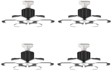 AYSEMO LED Garage Light Bulbs, 100W 6000K Garage Lights Ceiling Led with 6 Adjustable Panels, E26/E27 Screw in Shop Light for Attic Workshop Basement Barn - 4 Pack