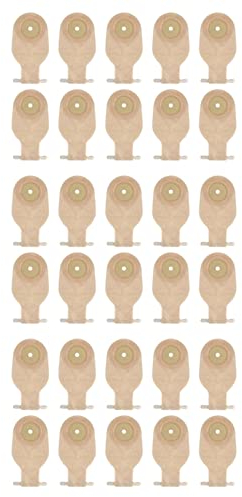 OUHUAN Stomabeutel 30-teilige entleerbare Beutel für Kolostomie Ileostomie Stomapflege 20-60 mm Ökonomisches Ablassventil Kolostomiebeutel