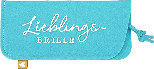 Depesche 11838-038 - Brillenetui aus Filz, in Hellblau und mit der Aufschrift,Lieblings-Brille´´