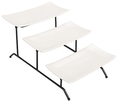 VIDETOL 3 Tier Serving Platter Set, Ceramic Food Display Stand, Dessert & Cake Presentation Stand, 3 Tier Serving Food Tray for Party