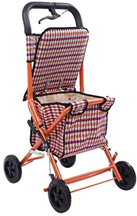 Rollator,Praktiska shoppingvagnar, bekväm hopfällbar vagn - Fyrhjulig shoppingvagn för äldre - En rullator med hjulstolar