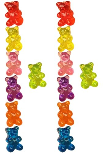 CHILDWEET 7 Paare Gummibärchen Ohrringe Kleine Bären Ohrstecker Süße Post-Ohrringe Für Frauen Mädchen Leichte Schmuckohrringe Vielseitiger Alltagsschmuck