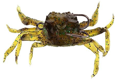 Milisten Fishing Lure Artificial Crab Bait with Hooks, Green Soft Lure for Sea and Freshwater Fishing, Simulated Crab Bait for Anglers
