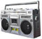 80s Style Retro Cassette Boombox with AM/FM Radio, Bluetooth, USB/SD Input - Silver, Convert Cassettes to USB/SD, Street Style Boombox Player