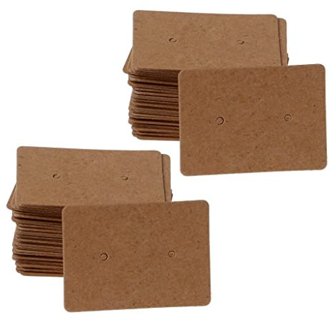 KAKASEA Geschenketiketten aus Kraftpapier, für Kunst, Hochzeiten, Geburtstage, rechteckige Etiketten, 100 Stück, wie beschrieben