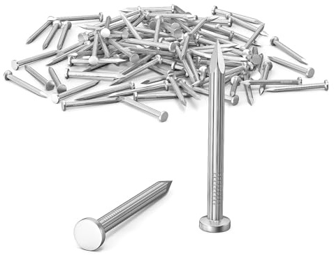 Clavos de Acero 50mm, 60pcs Clavos Para Paredes de Hormigón, Clavos Galvanizados, Clavos, Carpintería, Ladrillo, uso Universal en Interiores y Exteriores (Plata)