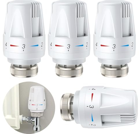 ZiYuya 2pcs Vannes de contrôle de température Tête de valve thermostatique TRV M30 x 1,5 Tête de radiateur automatique standard Tête fixe de rechange