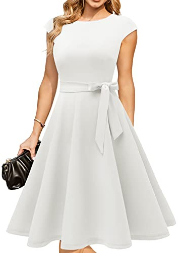 DRESSTELLS Formal Wedding Guest Dresses for Women UK, Modest Party Prom Bridesmaid Evening Dress