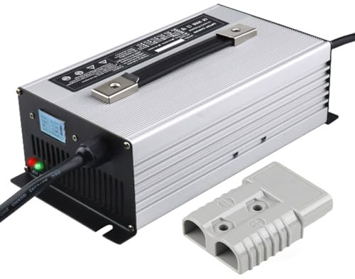 HYDTGZ Cargador de Batería de 36 V 30 A con Enchufe Anderson de 350 A Cargadores Portátiles para Montacargas Carga Lenta con Pantalla LCD para Cargar Baterías de Plomo Ácido de 36 V,B