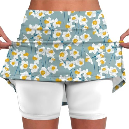 Faltenröcke, kurze Röcke für Damen, schmeichelhaft, Tennisröcke, hohe Taille, Workout-Skorts mit Shorts darunter, athletischer Laufrock, beleuchteter Tutu-Röcke für Frauen, mintgrün, M