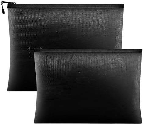 Juego de 2 fundas ignífugas para documentos (30 x 21 cm, 28 cm x 18 cm), de fibra de vidrio, ignífugos, impermeables, para documentos A4, pasaporte, ficheros bancarios, objetos de valor