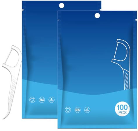 200 Pcs Fils Dentaires De, Jetables En Soie Dentaire, Bâton de Dents, Cure-Dents, Cure-Dents, Fils Dentaire avec Manche, Nettoyage Efficace des Dents et des Gencives