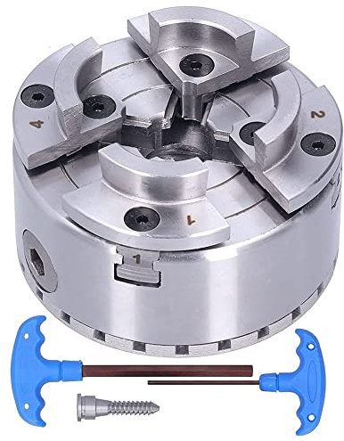 BMWJYLPM Mandrin de Tour à Bois à 4 Mors, Filetage M33, diamètre extérieur 96 mm, autocentrant, pour Machine à Bois