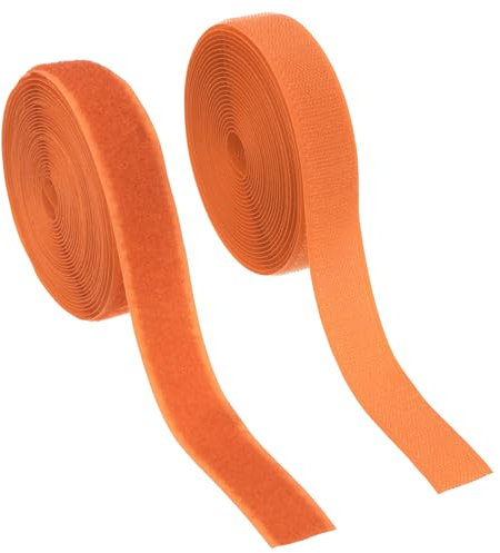 YELARXI Ruban auto-agrippant en nylon à coudre - 2,5 cm de large - Dos non adhésif - 4,6 m - Pour vêtements, artisanat, couture, projet de bricolage - Orange