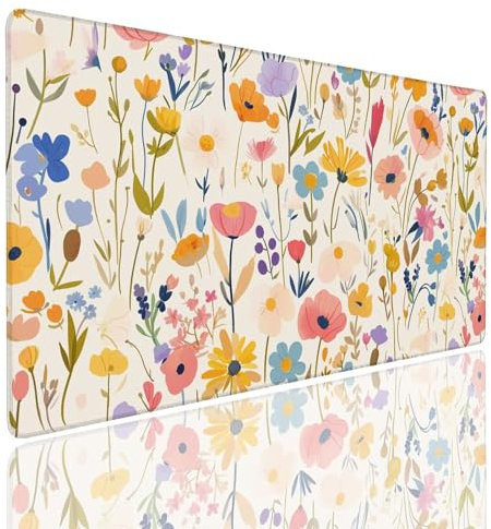 Tappetino per Mouse da Gaming, Tappetino Mouse Pad XXL Grande, Mousepad con Impermeabile e Antiscivolo, Lavabile Sottomano Copri Scrivania Ufficio, Tappetini Tappeto Mouse Mat 1600x800x4mm Plants (16)